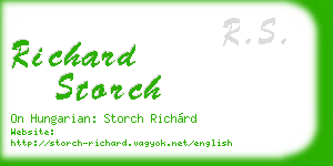 richard storch business card